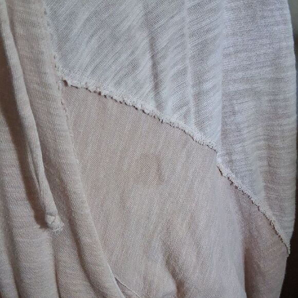 Free People Beach Women's Oversized Cream Hooded Top Medium - Picture 3 of 10